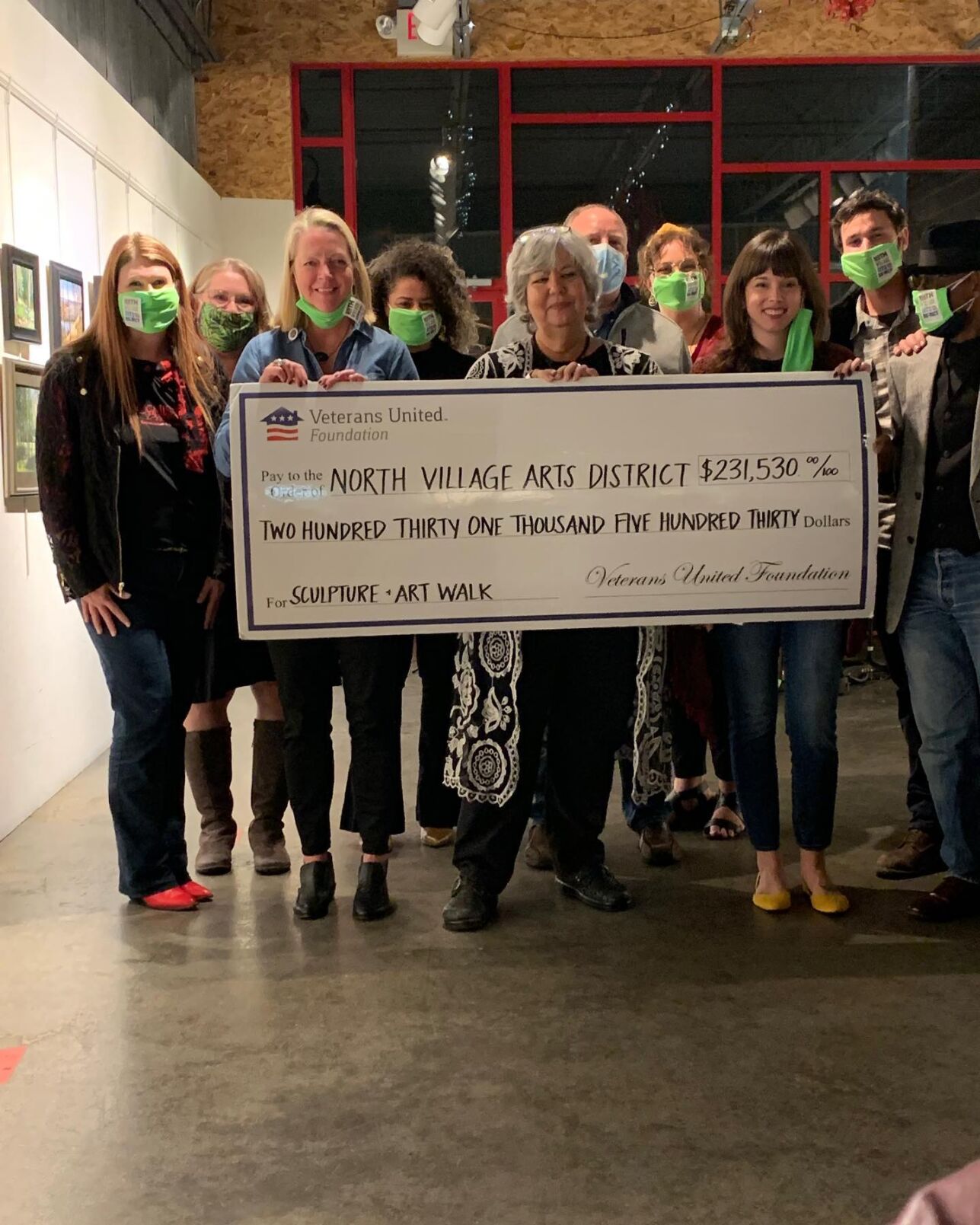 The North Village Arts District received the funding at its First Friday event in Nov. 2021